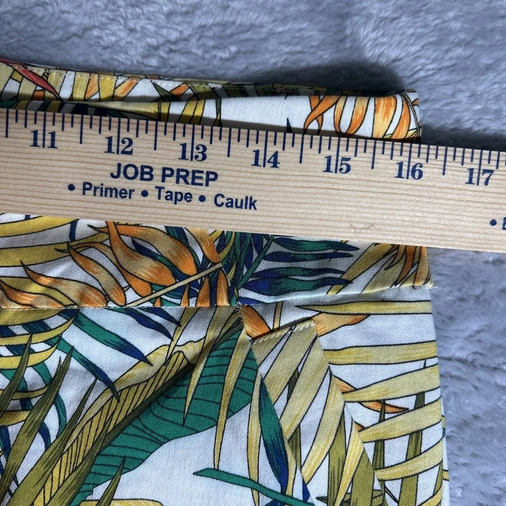 Soho Apparel Womens Pants Ankle Tropical Stretch‎ Tapered Pull On Large Resort
